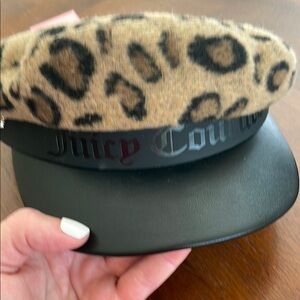 Juicy Couture Leopard Print Hat with Black Brim